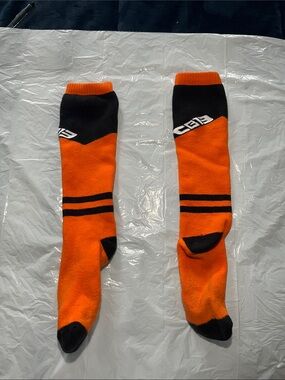 Athletic Crew Socks in Orange and Black — Performance Style